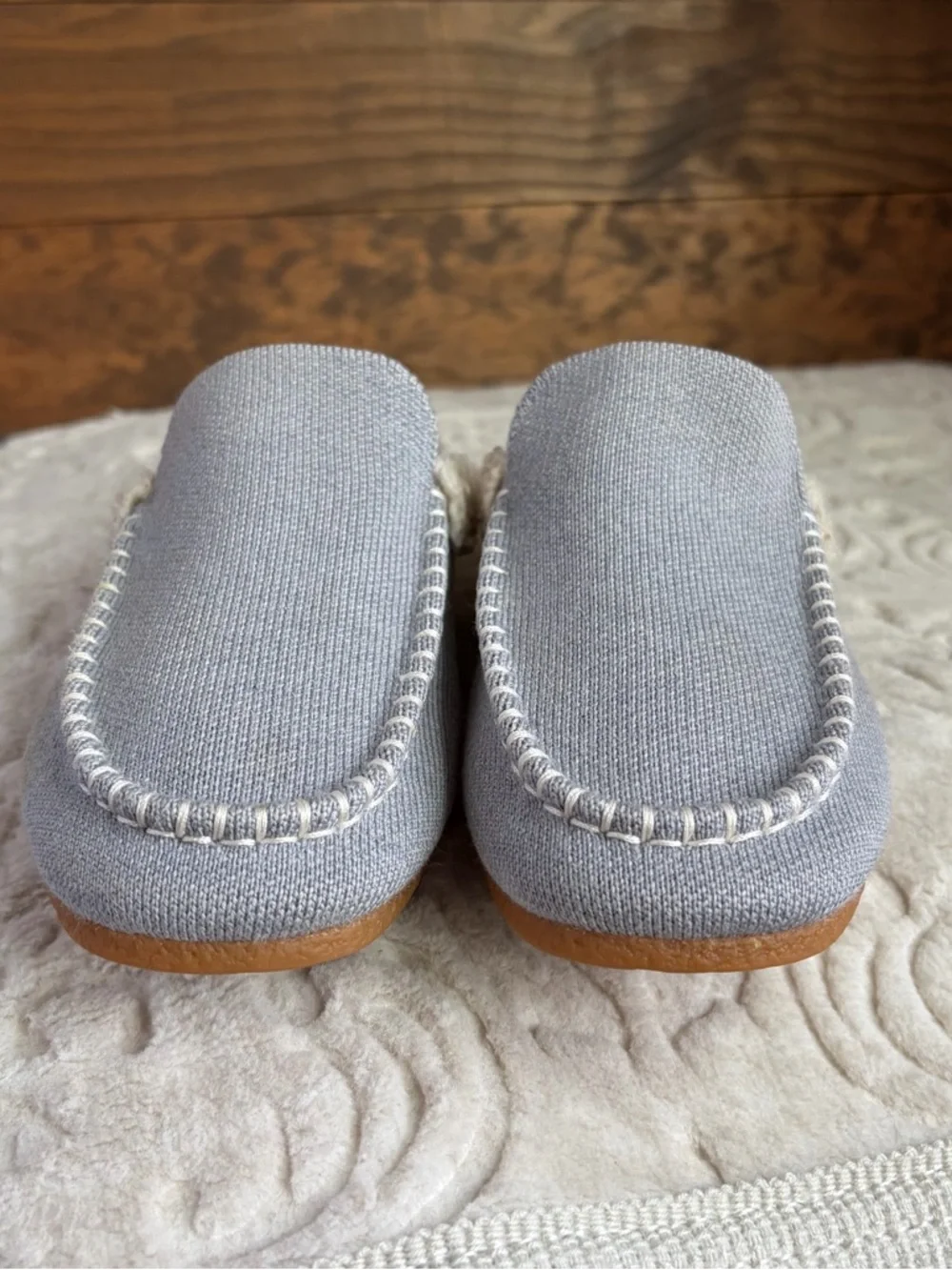 Rothy's The Scuff Slipper Sz 6 Glacier Grey Wool Blend with Sherpa Lining READ - Picture 8 of 15